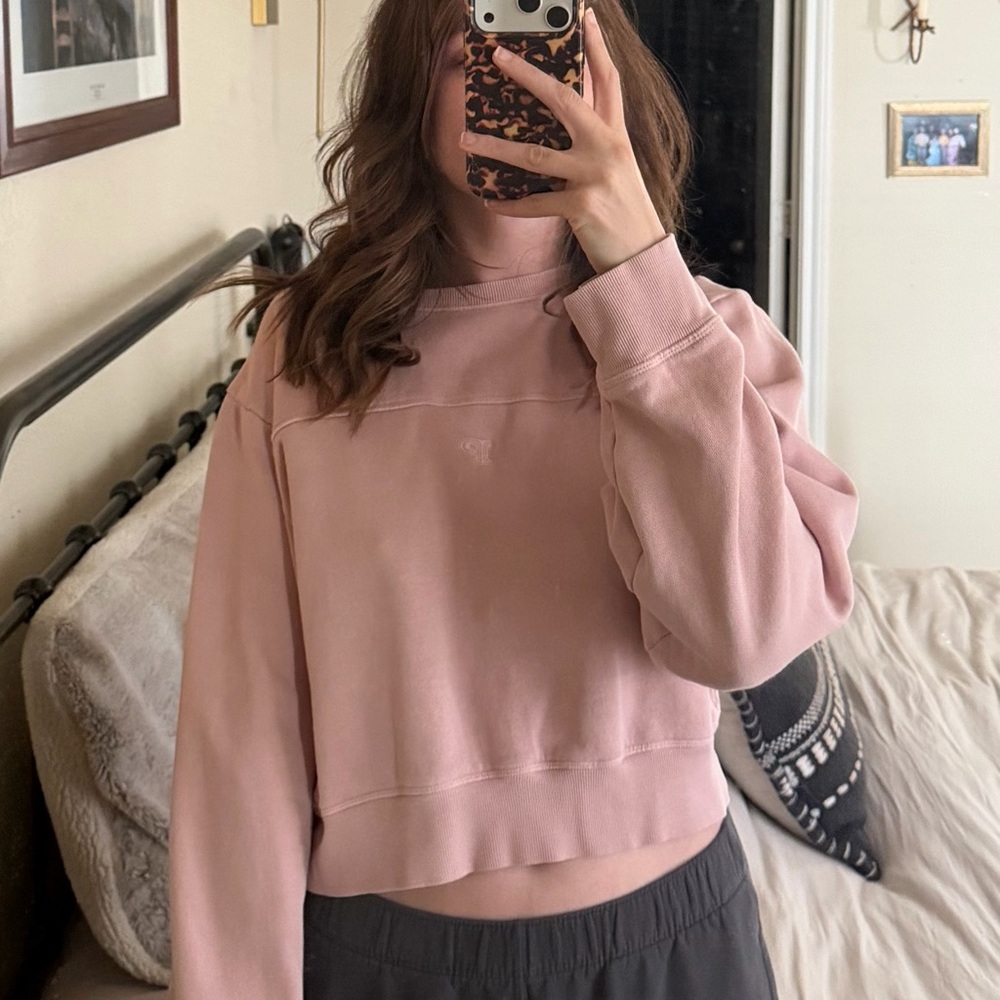 PINK Victoria's Secret Blush Cropped Crew Neck Sweater